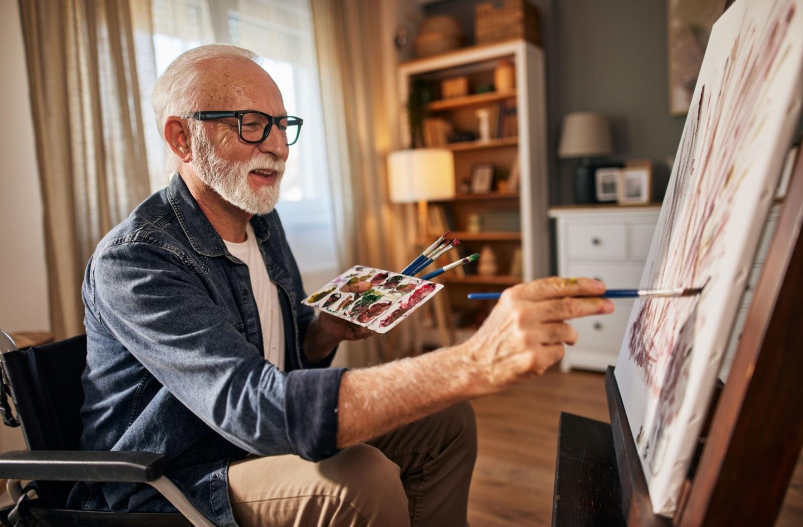 a senior painting